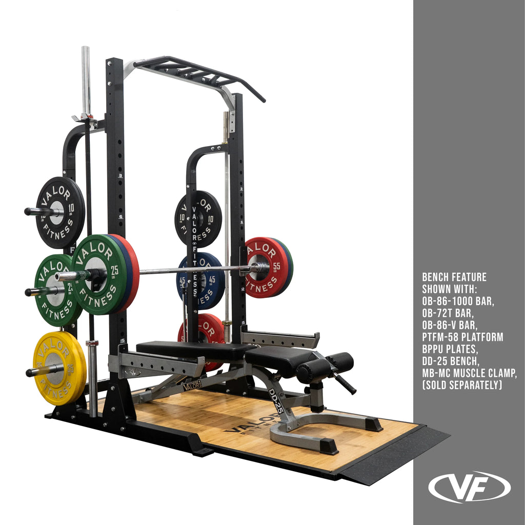Squat Resistance 5 – -BD-58 Machine and Position Half Up Pegs Storage, Station Multi-Grip Fitness lbs – Equipment Power 1000 Adjustable Rack Height, Plate Max Valor Rack & Band – Bar Pull -