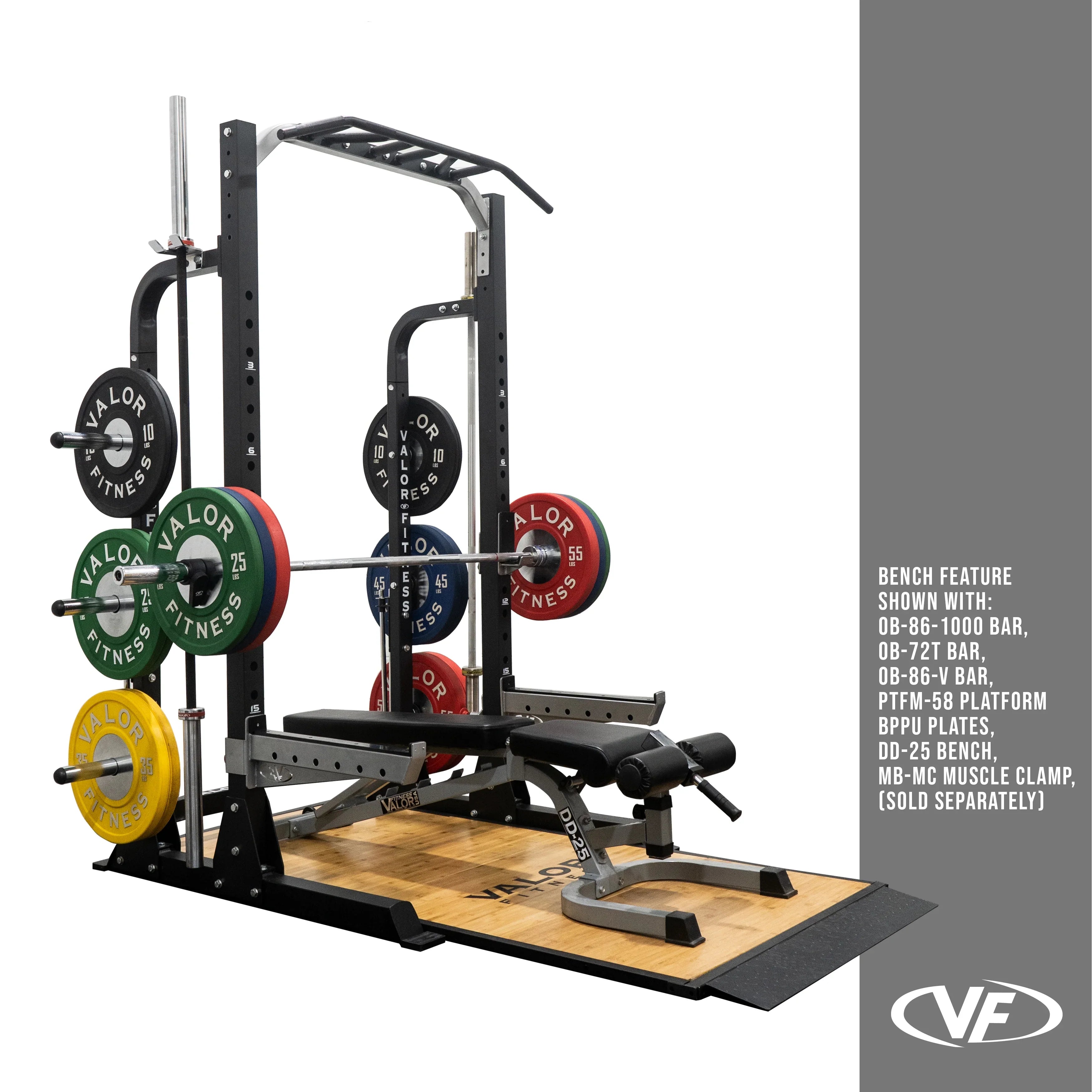 Squat Resistance 5 – -BD-58 Machine and Position Half Up Pegs Storage, Station Multi-Grip Fitness lbs – Equipment Power 1000 Adjustable Rack Height, Plate Max Valor Rack & Band – Bar Pull -