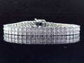 Diamond White Plated 8 Inch Gold in Row Bracelet 2