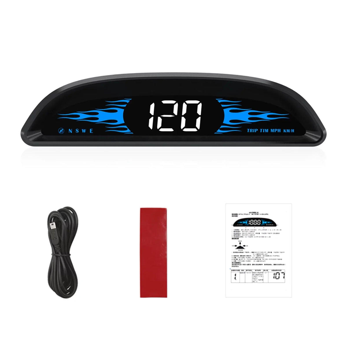 GPS Display Screen GPS Digital with Overspeed Dual Speedometer Alarm Vehicle Navigation System Display Walmeck Speed/Time/Direction/Mileage Alarm Fatigue Car Head-up Driving