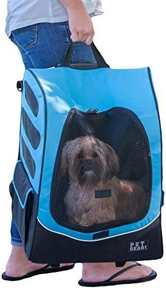 Mesh Plus Pouch, For Car Telescoping Extra Ocean (PG1280OB) Seat Blue, Ventilation, Traveler Travel Cats/Dogs, Large Handle, Carrier, Tether, Storage Included