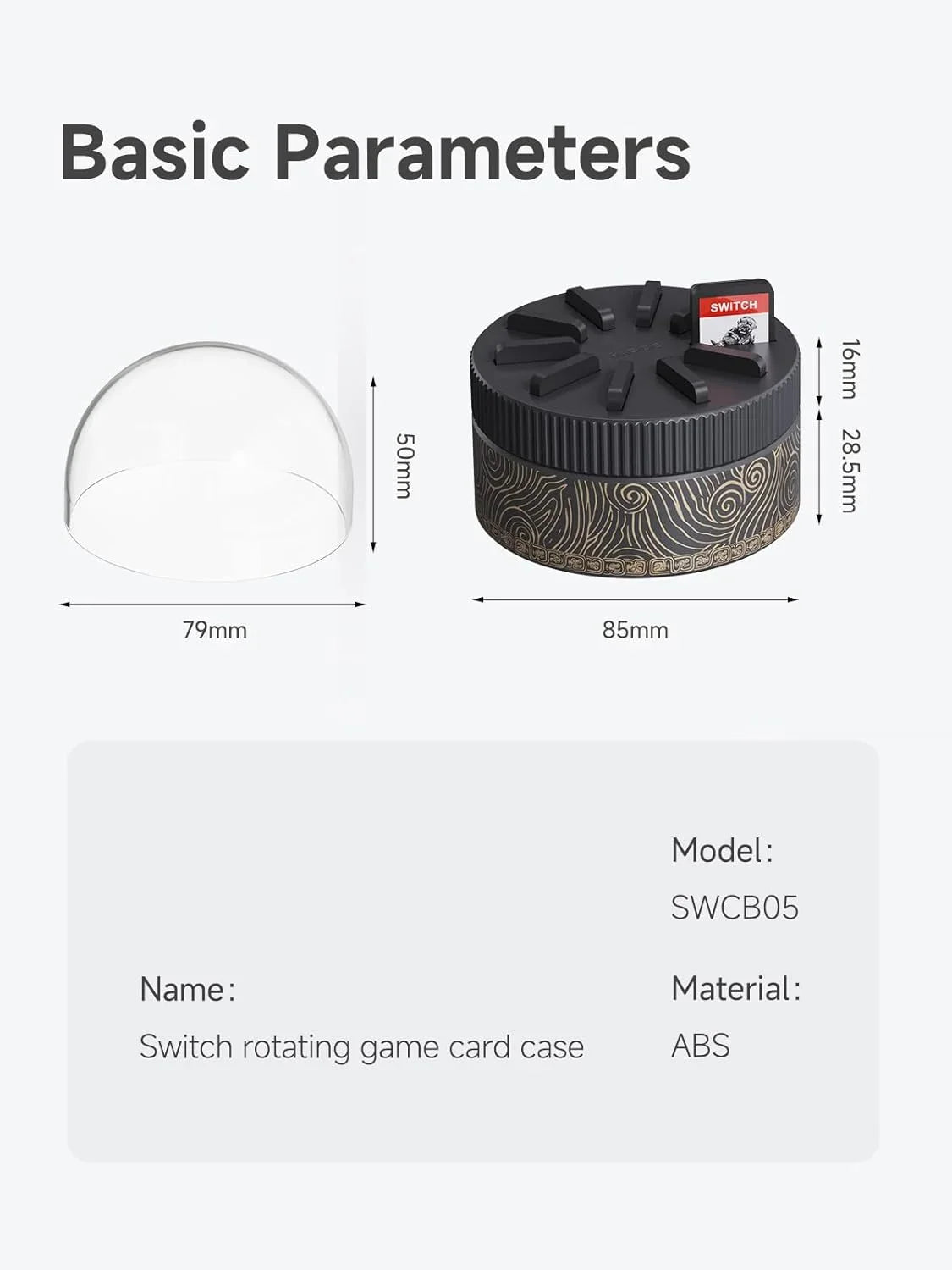 Black Card Storage 10 Switch, Rotating Case Case Vita, Game Slots, PS Nintendo with Game for Card