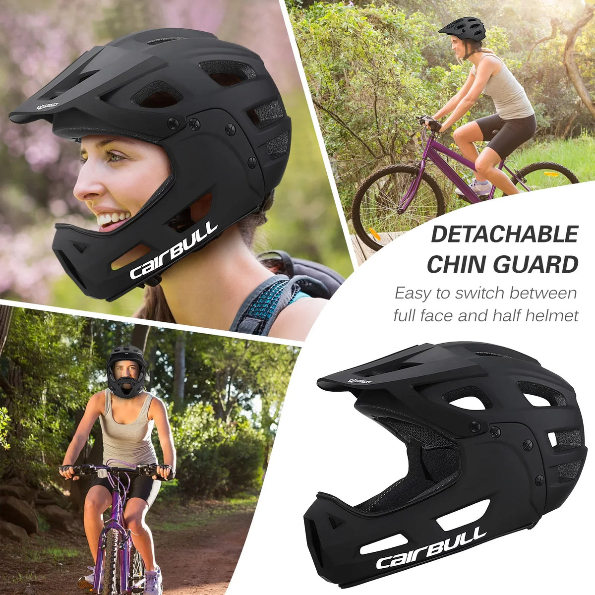Chin Detachable Mountain Helmet Guard Cycling Full Helmet CAIRBULL Adult Visor Bike for Biking Face and with
