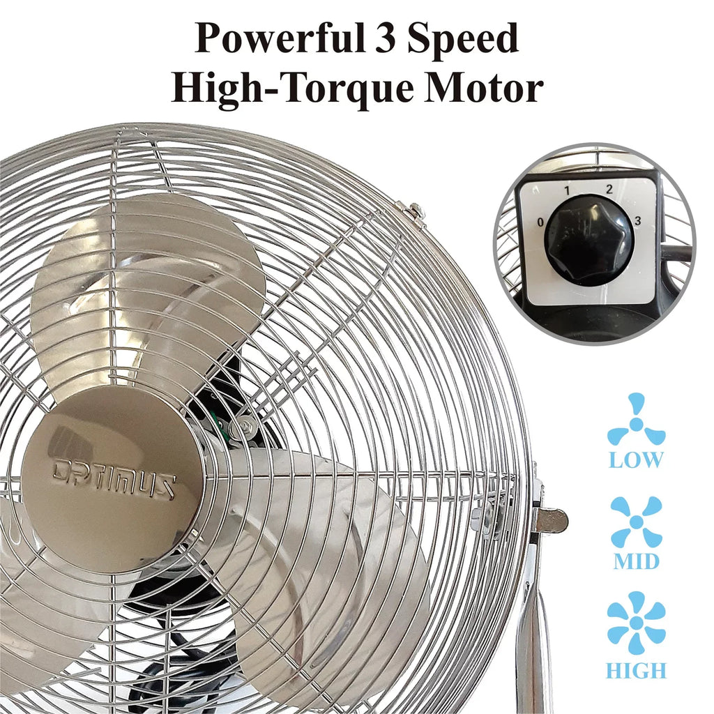 Fan, 12 Heavy 3 Industrial Aluminum Duty F-4122 Inch Chrome Optimus Speed