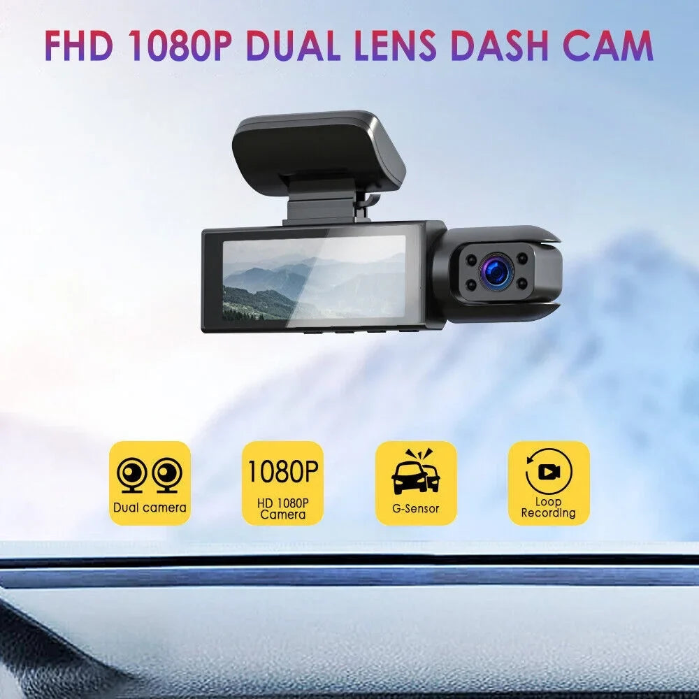 Lens Dual Car Vision Paddsun Safety Night Recorder - 3.16-Inch Camera Enhanced DVR for