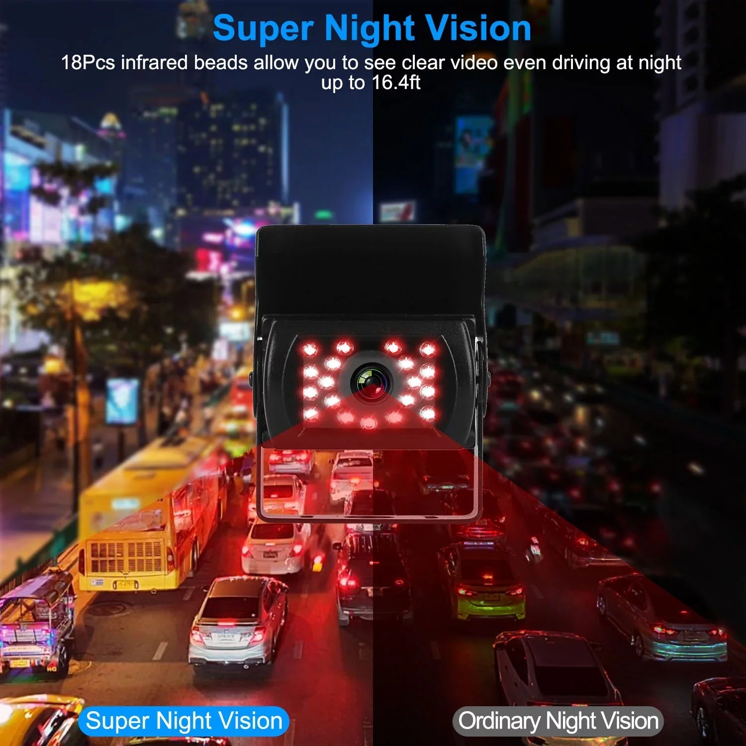 with Trunk Parking Waterproof SUV Parking Reverse Night Vision Reverse Camera, 7In Vehicle Car System Reverse Rearview System, Car Van Camera, Car Backup IP67 Monitor for
