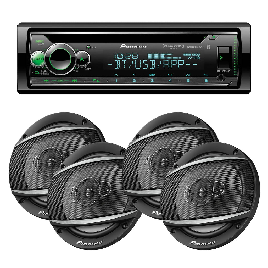 2 and Alexa, including Speakers 6-1/2" Bluetooth, Amazon Coaxial TS-A652F - - 3-way Pairs Android/iPhone of Single DIN Pioneer with Pioneer DEH-S6220BS Controls