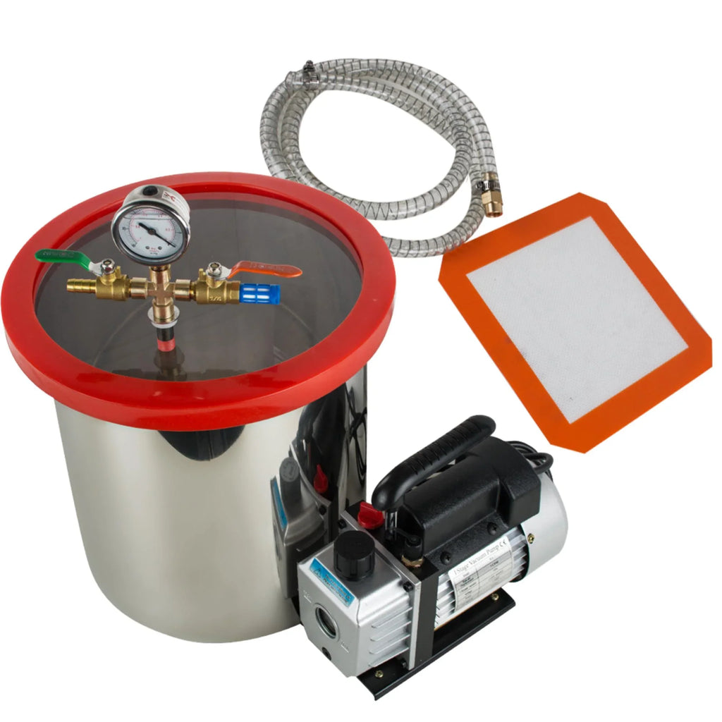 Pump Machine [5 Steel with and Efficiently Eliminate Stainless Ultimate Chamber 3CFM Vacuum Kit Vacuum Degassing Air Silicone Gallon] The Bubbles Our - Powerful
