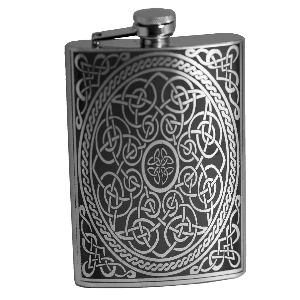 Plus 8oz & Hip Celtic Flask - Artistic Flask Charm Design Leak-Proof