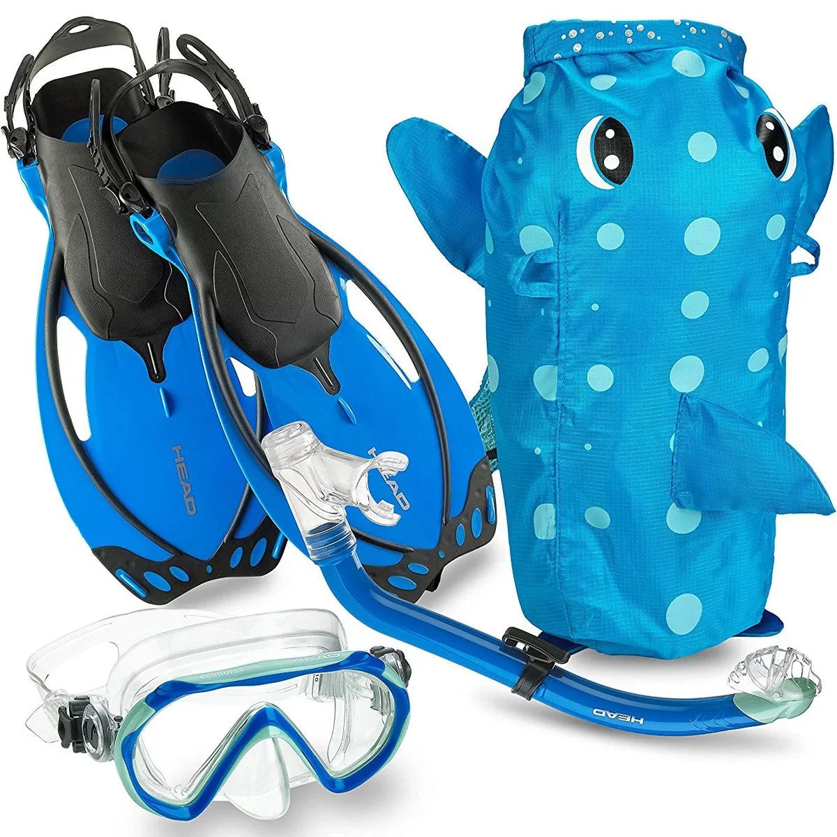 HEAD Set, Purple, LXL Mask Sea & Fins Pals Premium Youth 480315SFSQULXL Snorkel