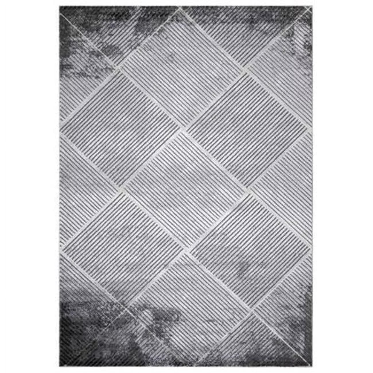 Global Brighton Matrix Rug, 3 Area Concord Trading ft. Geometric Rectangle x 5 80434 Gray