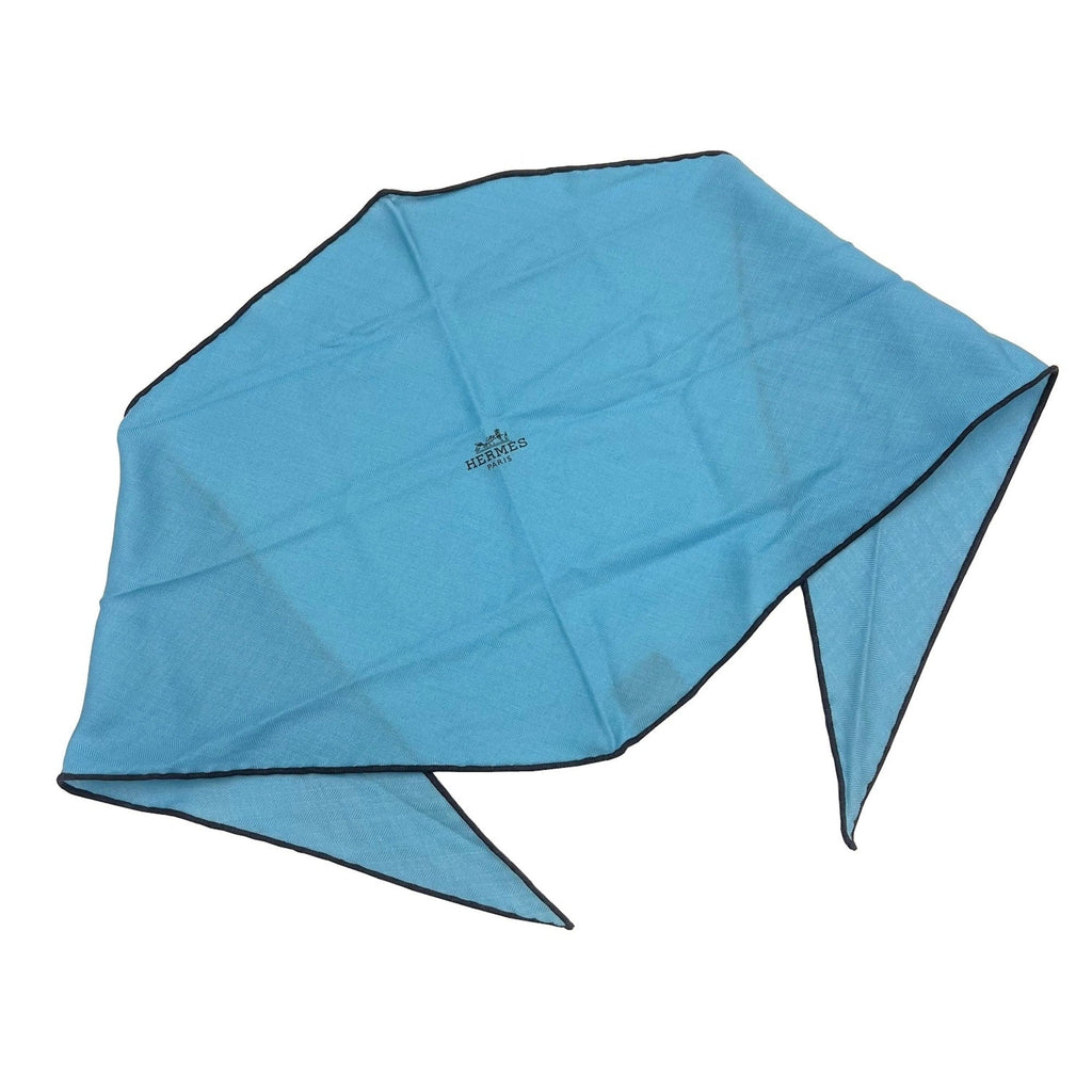 scarf New) HERMES Hermes blue (Like cashmere ladies Pre-Owned silk triangle