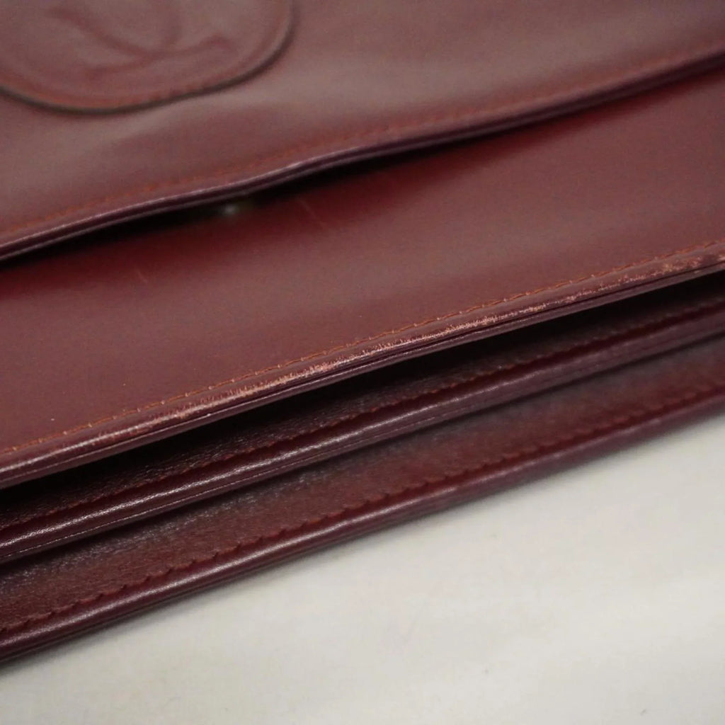 Bordeaux (Good) Pre-Owned Leather Must Bag Cartier Women's Shoulder