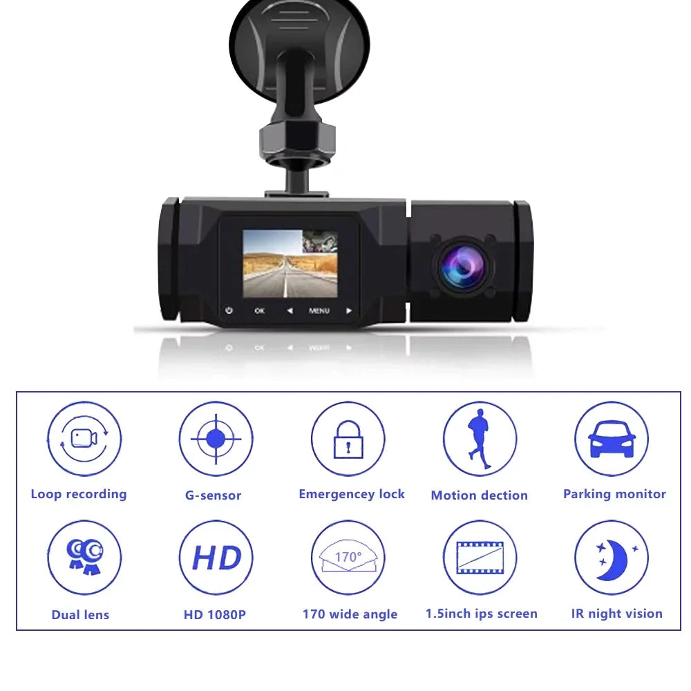 Cam Cam Driving WiFi with and Speed Dash and Mode, Dash Dash Camera FIEWESEY Inside, Dual Parking Recorder GPS 1080P Loop Recording Front