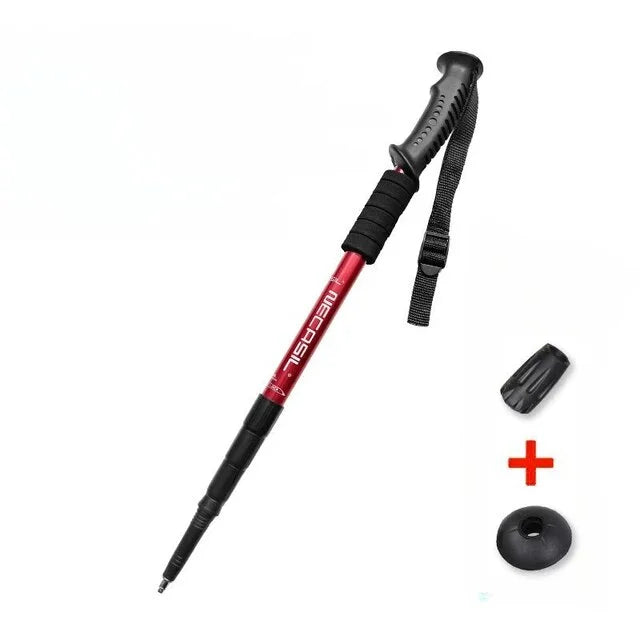 Aluminum Bastão Absorber Alloy Walking Trekking Walking Teleskopic Hiking De Stick Ultralight Stick Poles Cane Alpenstock