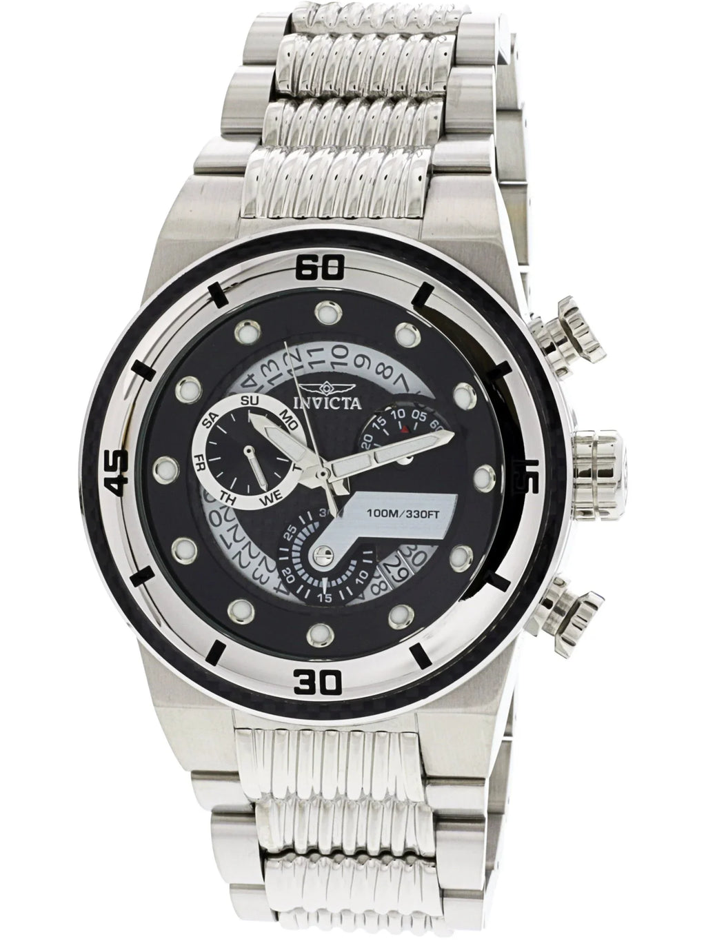 Watch Rally Black Carbon S1 25280 Chronograph Men's Invicta Fiber Dial Steel