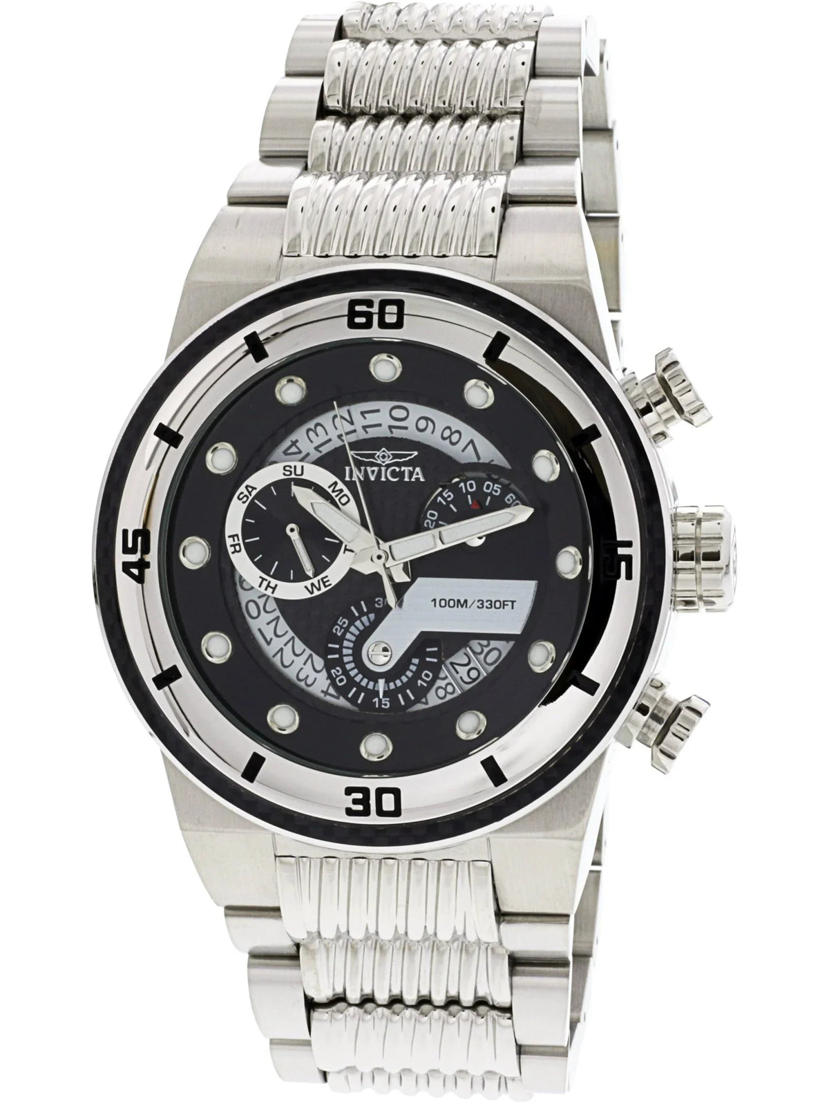Watch Rally Black Carbon S1 25280 Chronograph Men's Invicta Fiber Dial Steel