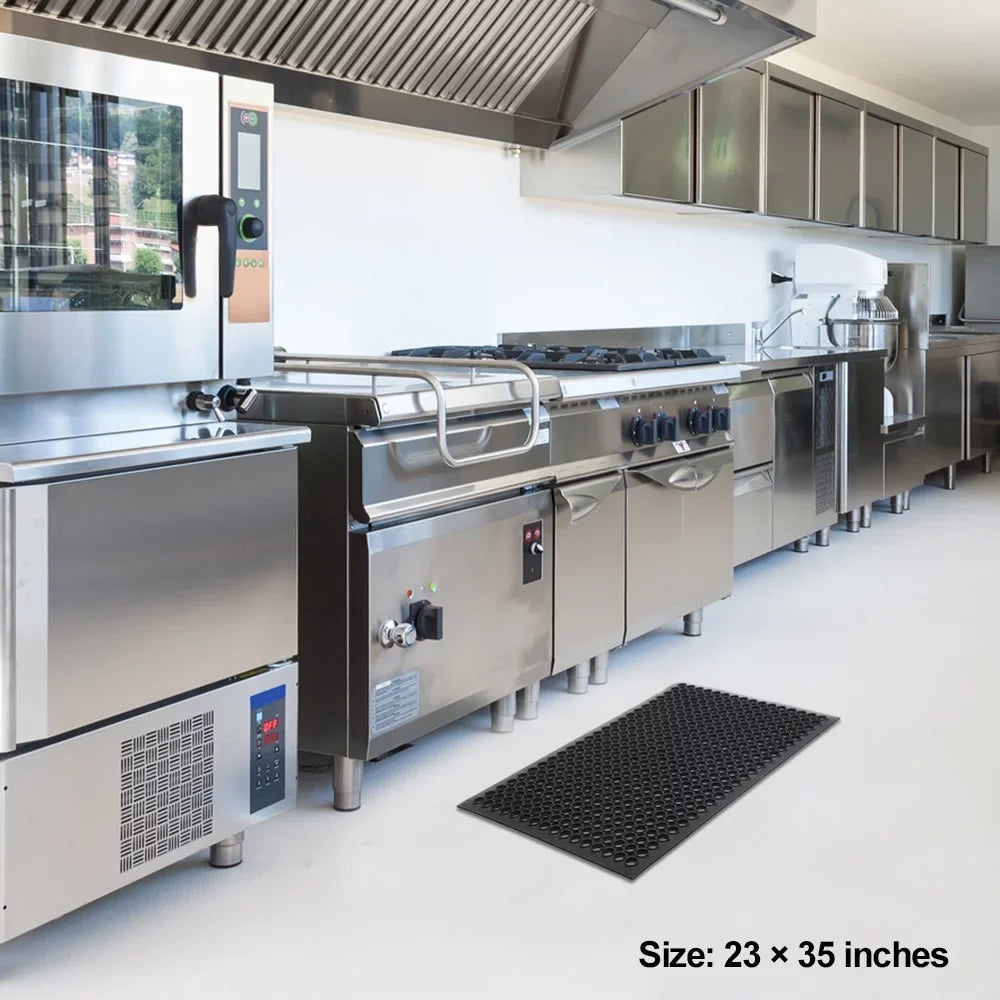 Bar Anti-Fatigue Rubber Kitchen 60*90cm Industrial Heavy Large Mat Drainage Non-Slip Black Non-Slip Mat Multi-Functional Duty Hexagonal