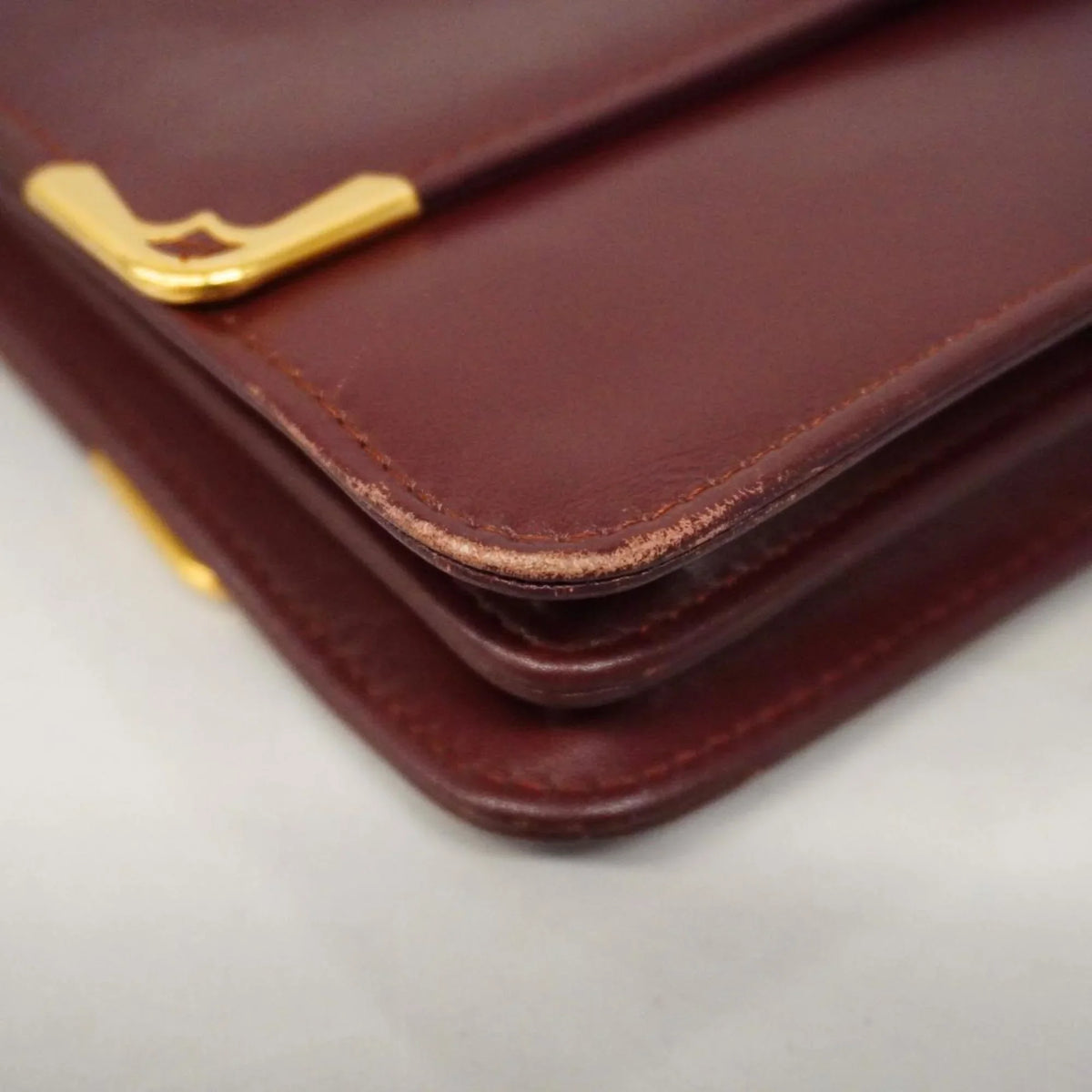 Bordeaux (Good) Pre-Owned Leather Must Bag Cartier Women's Shoulder