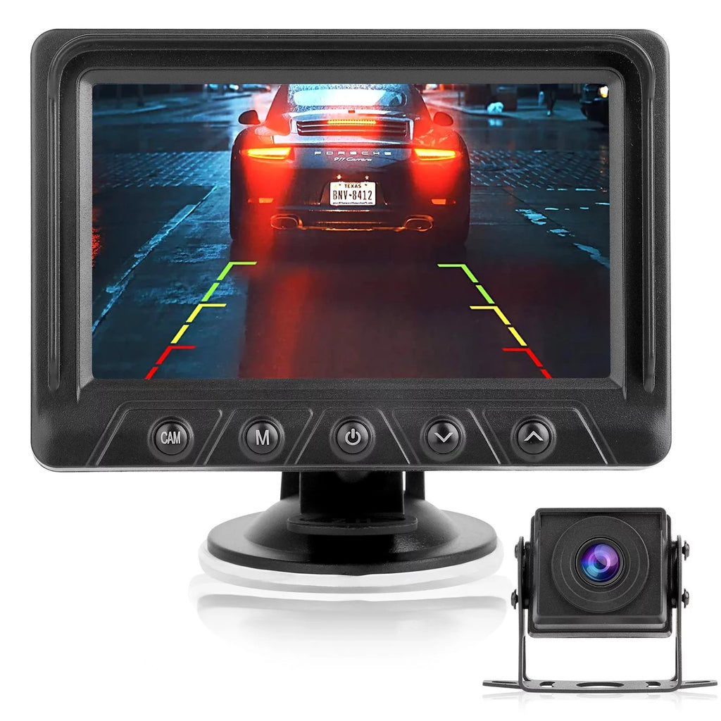 TSV Camera 1080P Backup Monitor Kit, Reverse Monitor Kit View Rear Vision, Camera Night with Waterproof