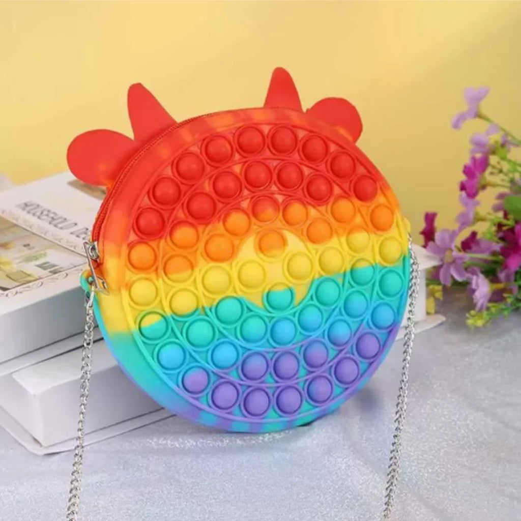 Teens Perfect Handbag, Mouse Popits Matching and Rainbow Large Popits with Gifts Red for Women