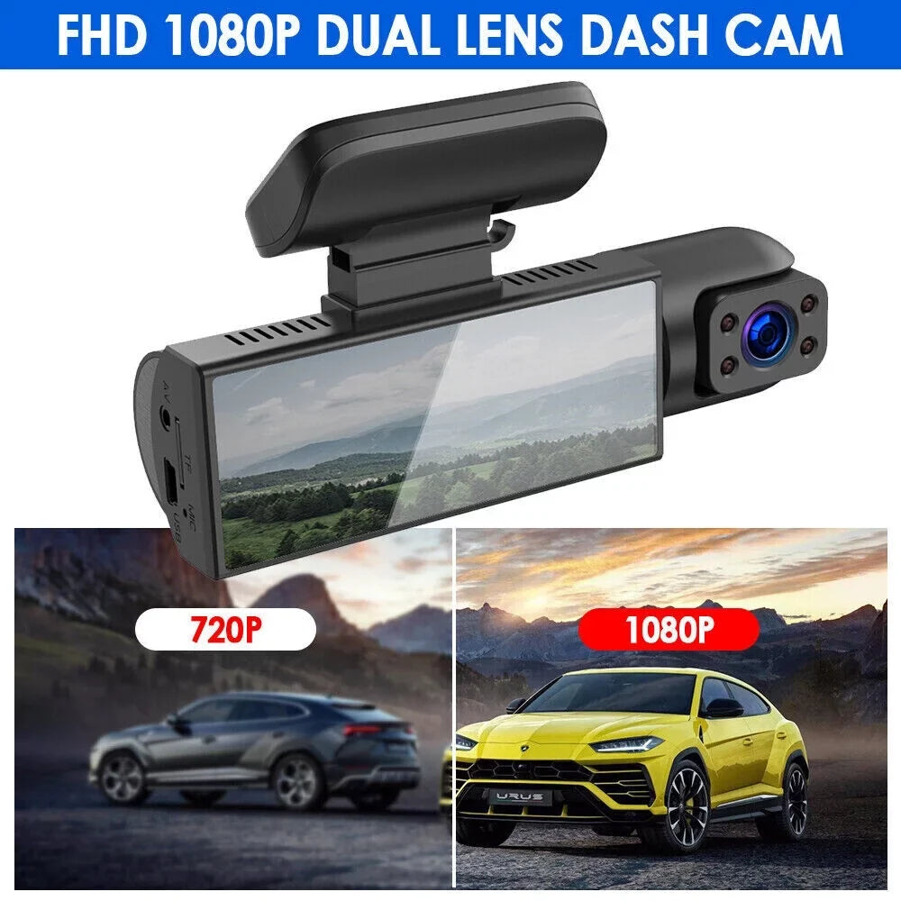 Lens Dual Car Vision Paddsun Safety Night Recorder - 3.16-Inch Camera Enhanced DVR for