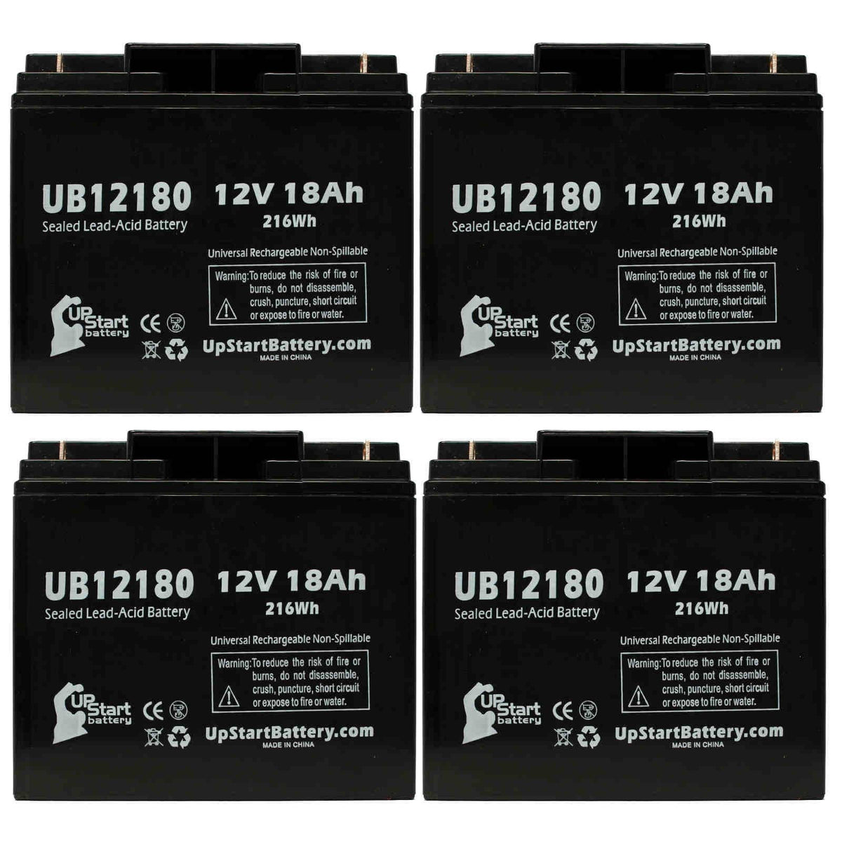 Battery 18000mAh, 18Ah, Battery Sealed AORTA UB12180 Lead Universal T4 (12V, 4x 100 SYSTEM SLA) Compatible PUMP - - INTRA AGM, Datascope Pack Terminal, Acid Replacement