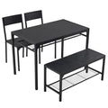 ALFRESCO for Includes Black 4 Small Chairs, Dining Bench, 4-Piece 2 1 Ideal - Table Set for Spaces