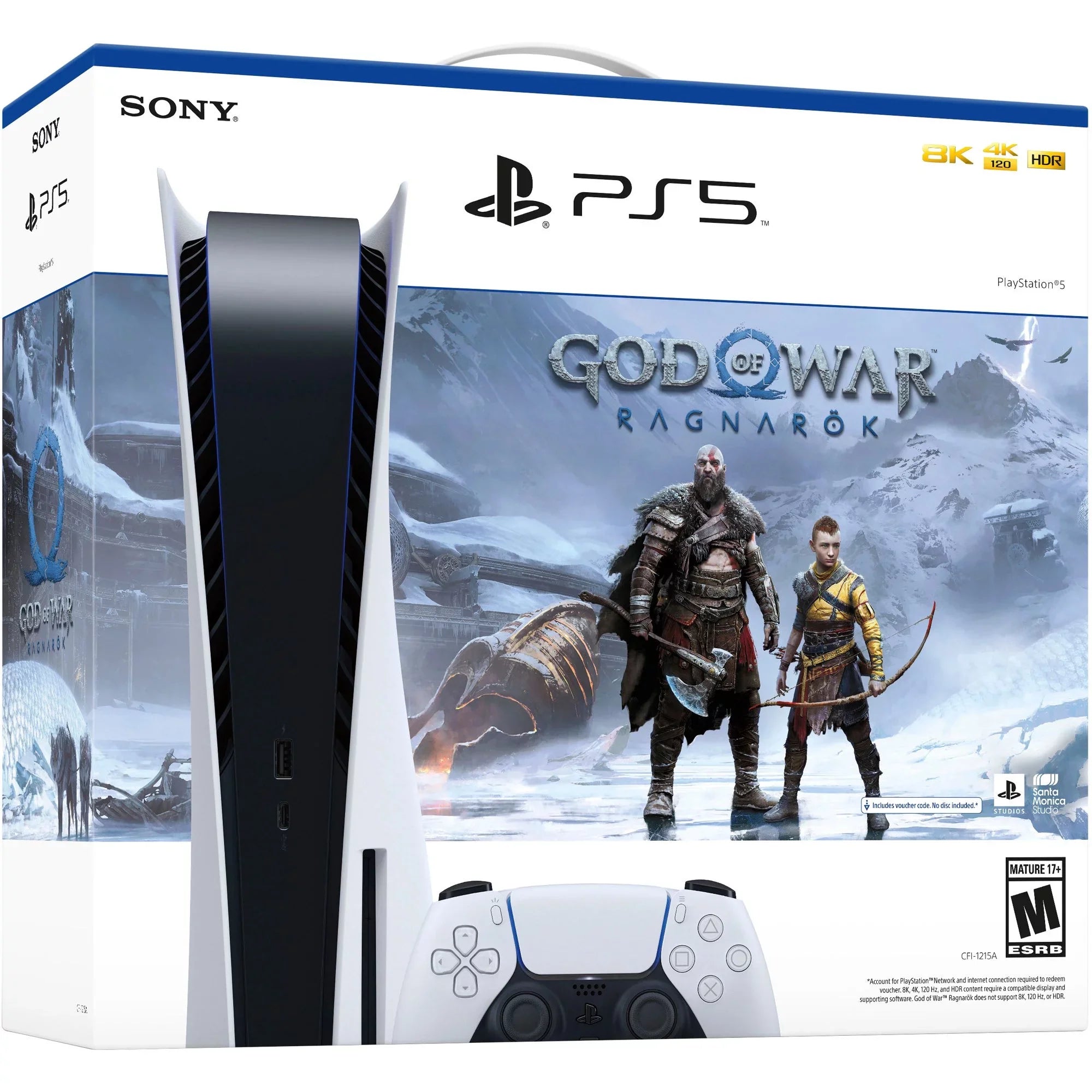 Additional PlayStation_PS5 –and 5 (Disc God Bundle War – Video of Edition) DualSense Console an Controller, Cefesfy Ragnarök Game