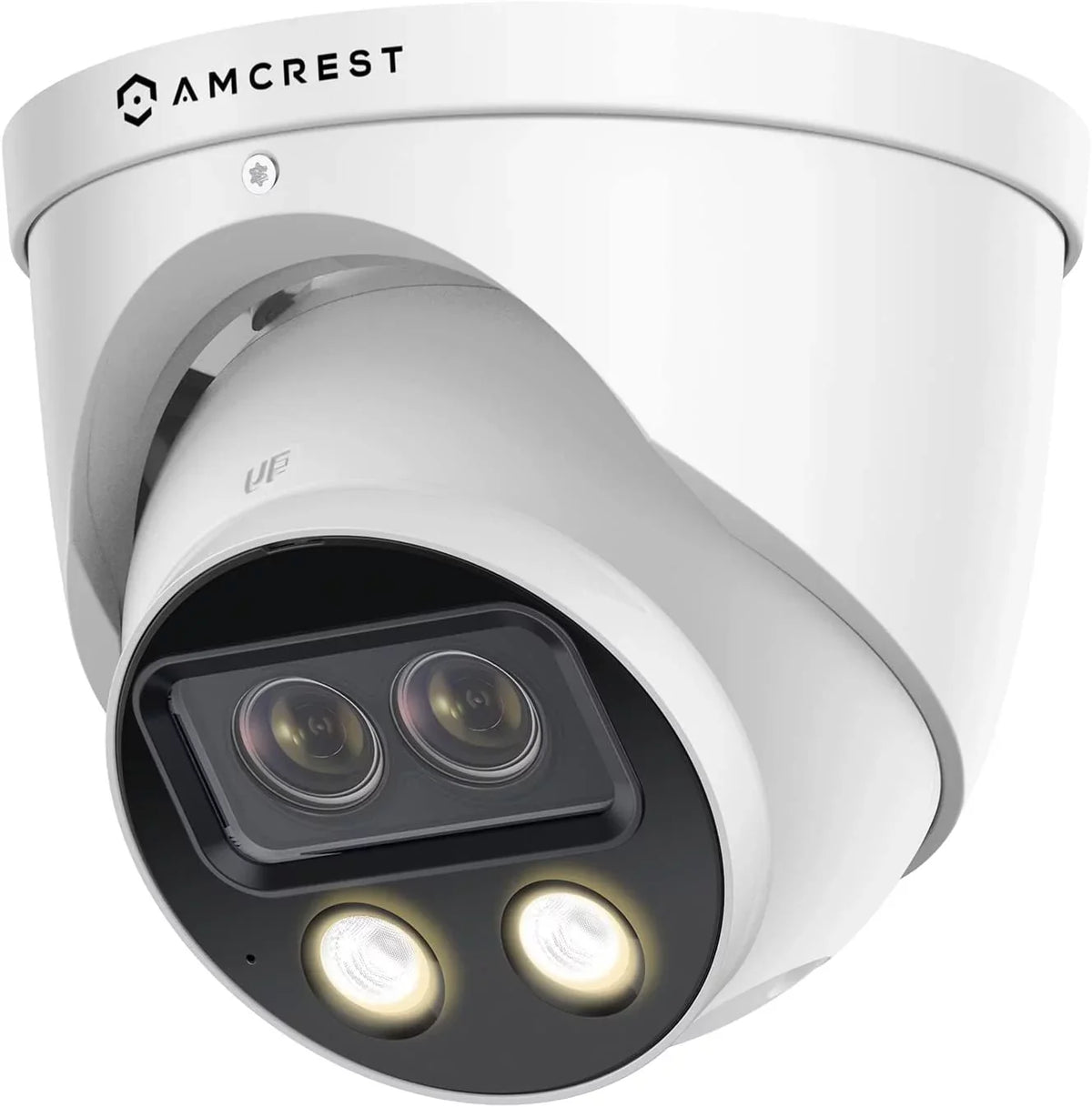 Outdoor 4K Turret 8MP Dual-Lens 2K) POE (2 @25fps, IP (2 x AI 4MP) Camera, Amcrest x Security