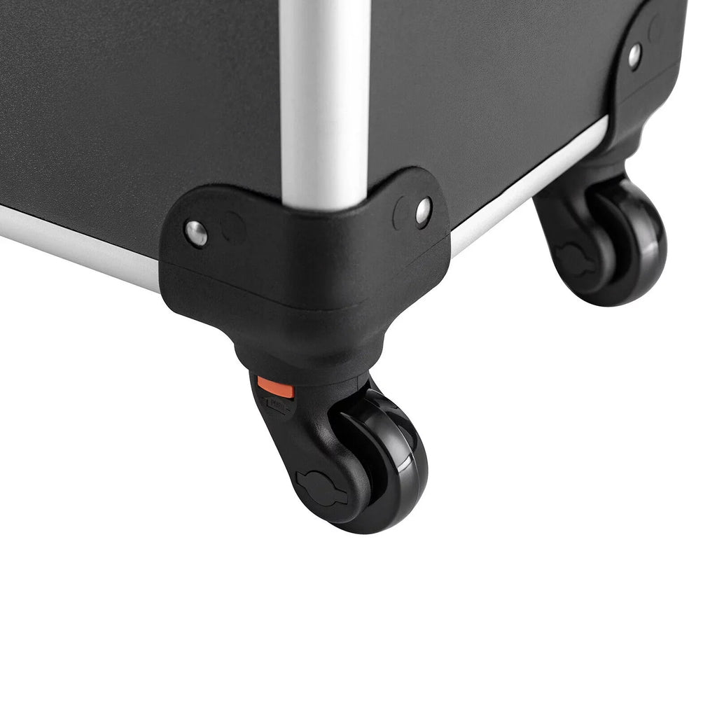 Rolling Cosmetic Case Beauty Hairdresser Wheels Organizer Tool Barber Salon Trunk Train Luggage (Black) Case Trolley, Box Makeup Nail Lockable Stylist Travel Swivel Cart with