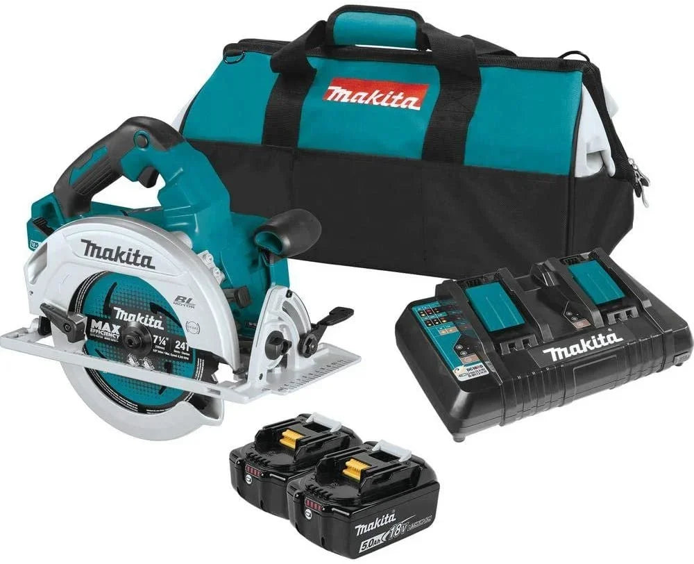Kit X2 LXT Brushless Lithium-Ion XSH06PT 7-1/4 Circular 36V Cordless 18V Makita 5.0Ah Saw
