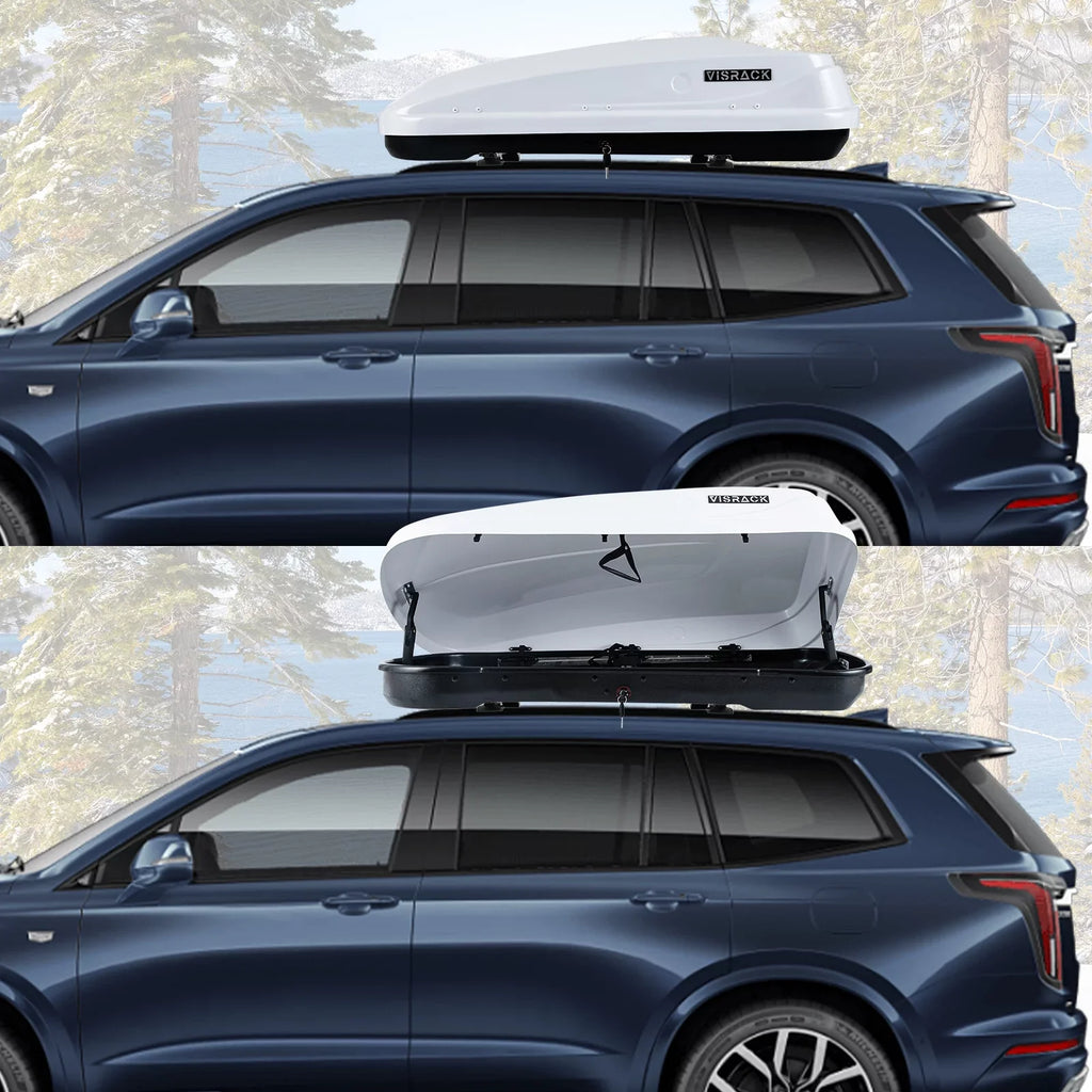 Carrier Cargo for Large 13.8" x Cargo L Hard x Box Rooftop 13 Shell Box Rooftop Double SUV White Locks, W Waterproof ft³ H, Rooftop Cargo 30.3" with 56.3"