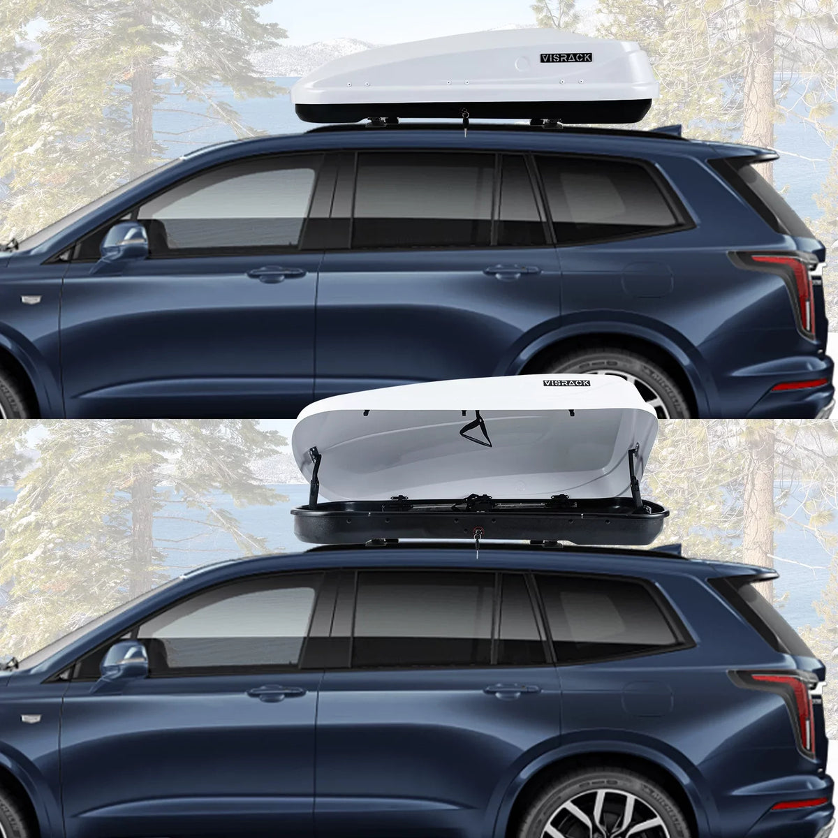 Carrier Cargo for Large 13.8" x Cargo L Hard x Box Rooftop 13 Shell Box Rooftop Double SUV White Locks, W Waterproof ft³ H, Rooftop Cargo 30.3" with 56.3"