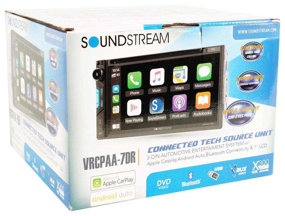 AUTO+Camera DVD VRCPAA-7DR Monitor Soundstream Car w/CARPLAY/ANDROID 7" Receiver