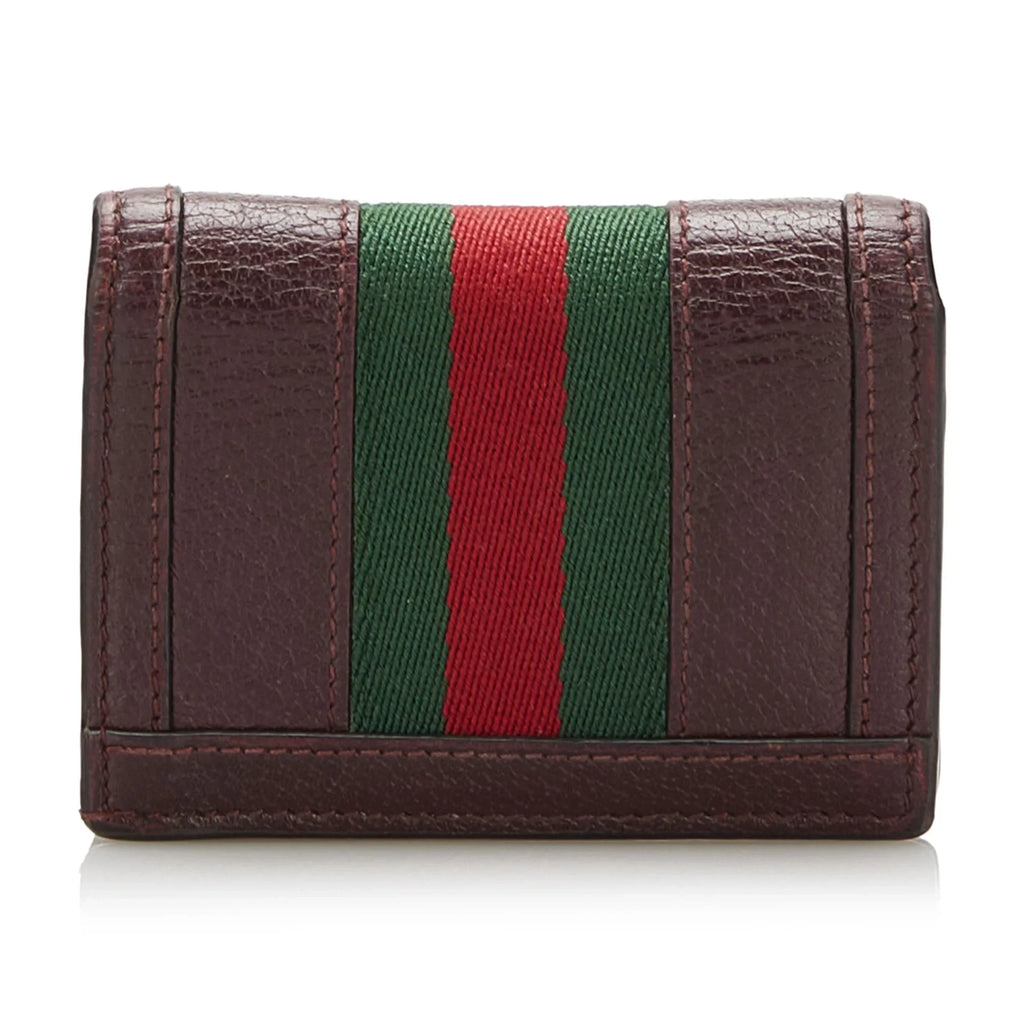 Leather Calf (Good) Ophidia Red Small Wallets Pre-Owned Authenticated Unisex Gucci