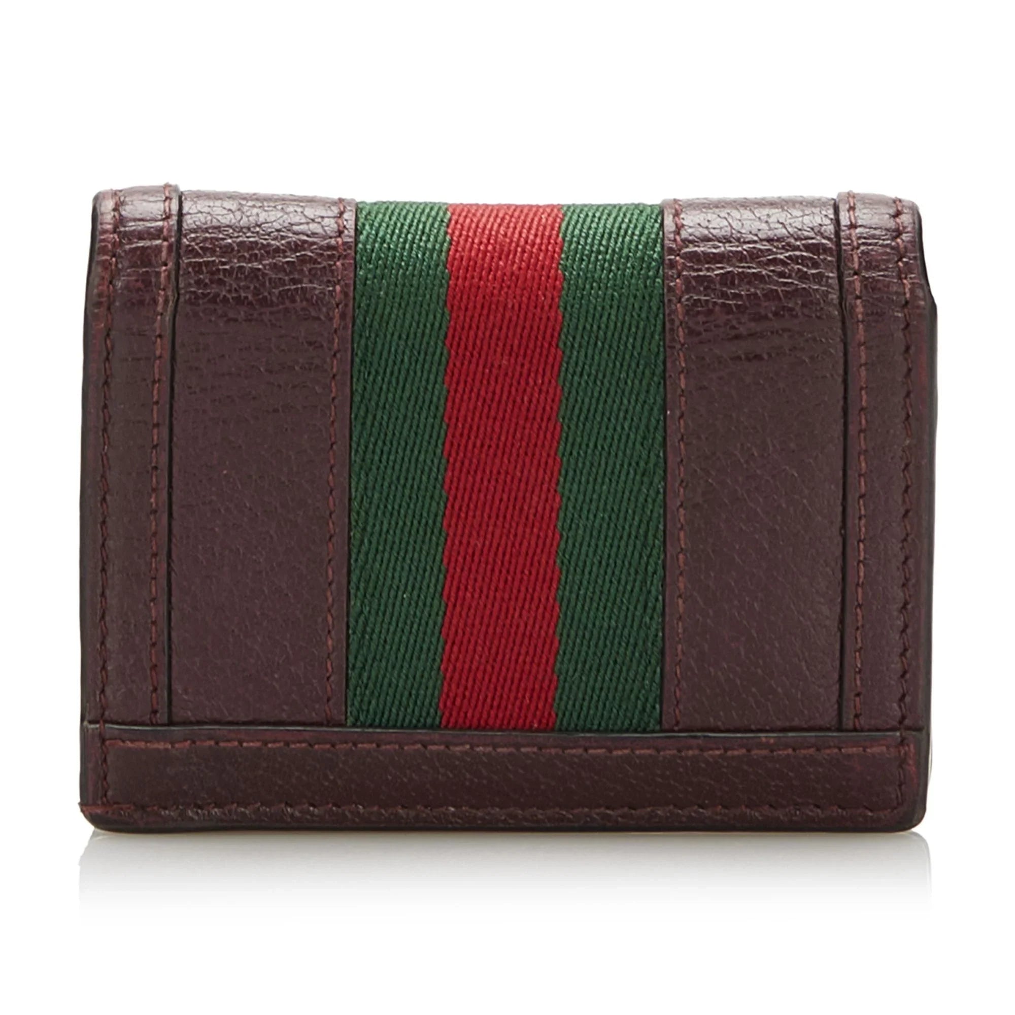 Leather Calf (Good) Ophidia Red Small Wallets Pre-Owned Authenticated Unisex Gucci