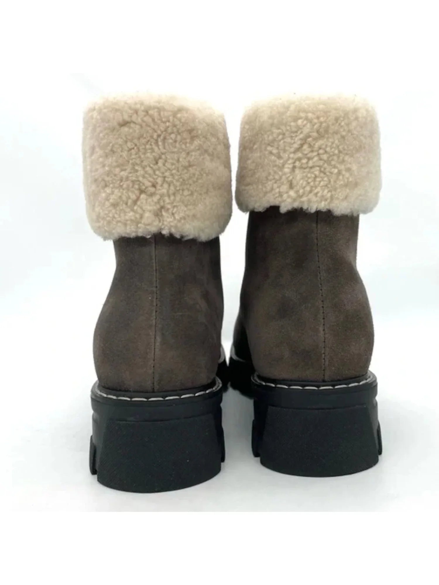 6.5 Cushioned Heel Leather LA Abba Round Gray Block Zip-Up Toe Womens Booties CANADIENNE Waterproof M