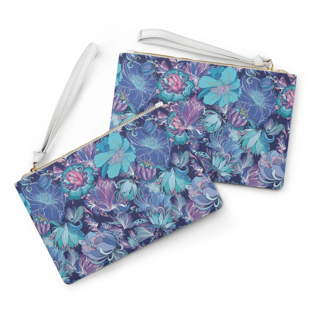 Bag Fusion Clutch Navy, Floral Purple, White