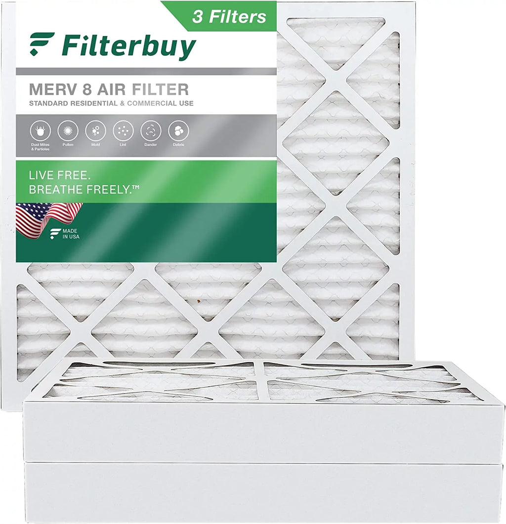 HVAC Air MERV 25x25x4 AC Furnace Pleated (3-Pack) Filters 8 Filterbuy