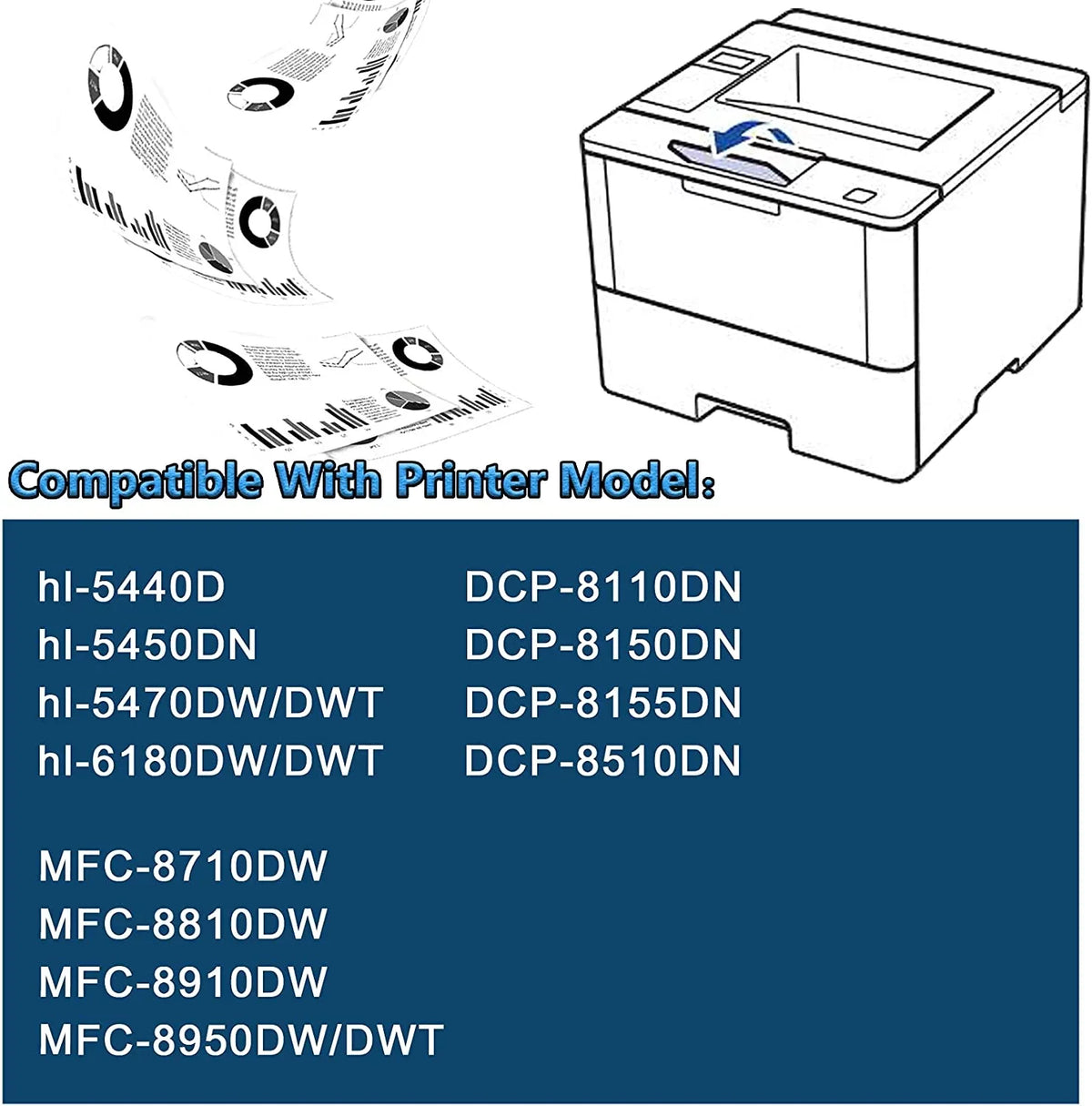 8810DW 8150DN 5470DWDWT MFC8710DW DCP8110DN 8910DW Brother PackBlack 1 Unit Compatible DR720 Drum Printer Included Replacement DR720 for Unit Drum Toner hl5450DN Not