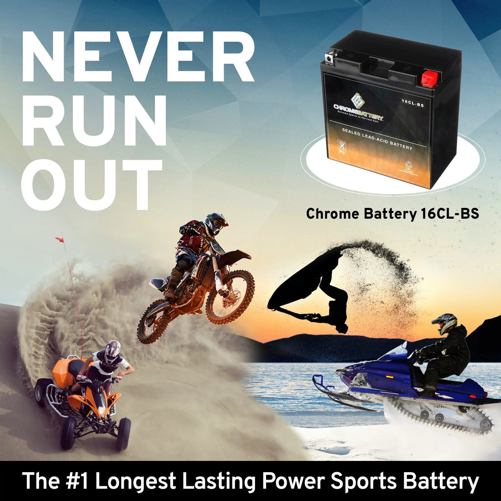 for Chrome Ski Cc Yb16cl-bs Js650 Kawasaki Jet Sx Battery Battery 87-'95