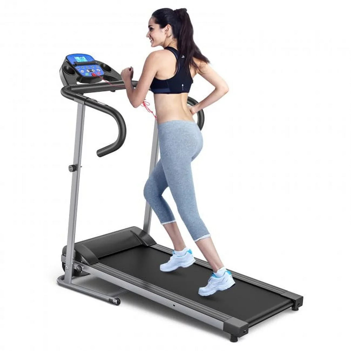 Sensor and Foldable Rate Treadmill with LCD Electric Heart Display