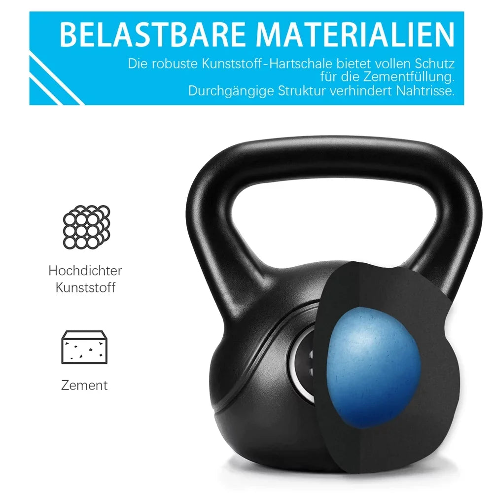 Home, Lbs. Coated HDPE Black 35 Workout, Easyfashion for Fitness and Kettlebells Gym