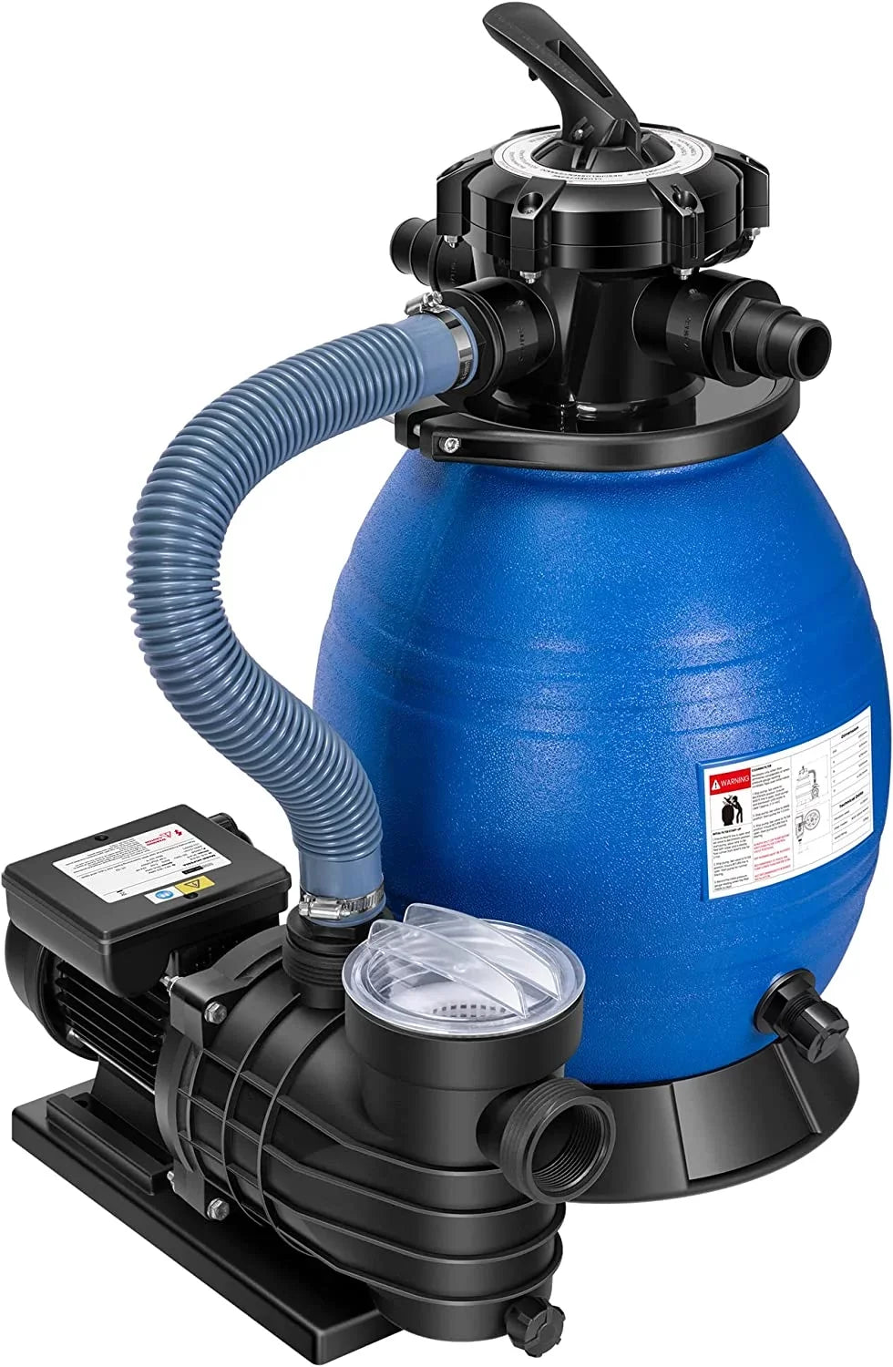 Gallons Pool Capacity VIVOHOME Fits GPH 3/4 Pool, Pump, with Filter Sand 2380 Sand 45 Hp Pound 15360