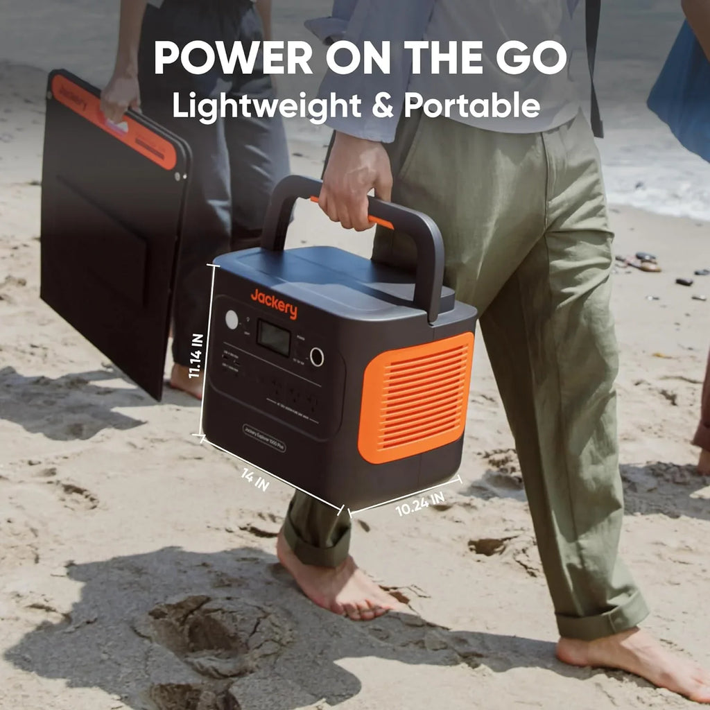 5kWh and Home 1000 Output, with Power Not Solar Panel Station, 1264Wh for (Solar Expandable Explorer 2000W Plus Generator Included) Jackery Portable to Trips Road Camping, Backup