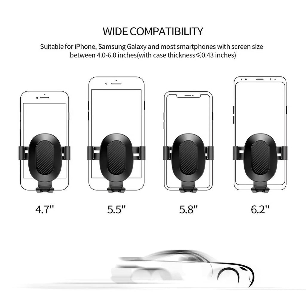 '- Droid Holder G4 2 Auto Play PLUS Air OnePlus Y4G Nokia Black Dock Moto with G6 5T, 6, Compatible Car Lock Plus E5 Maxx Gravity 5, - 8 Mount Play, Motorola E4 6T With Vent Cradle