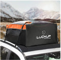LUCKUP Buckles, Compatible Car Box, Roof Bag,18.5 Heavy Mat, Duty Rooftop All for and Car & Rack (Black Ft Orange) Wide Straps Anti-Slip &Durable Models Waterproof with Cubic Cargo Carrier