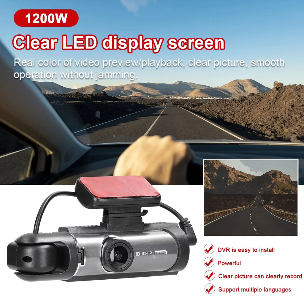 Auto DVR Tomshoo Motion language, Detection, Lens Vision Night Car Dual Wide Angle, Recorder, Cam, 170° Dash Multi