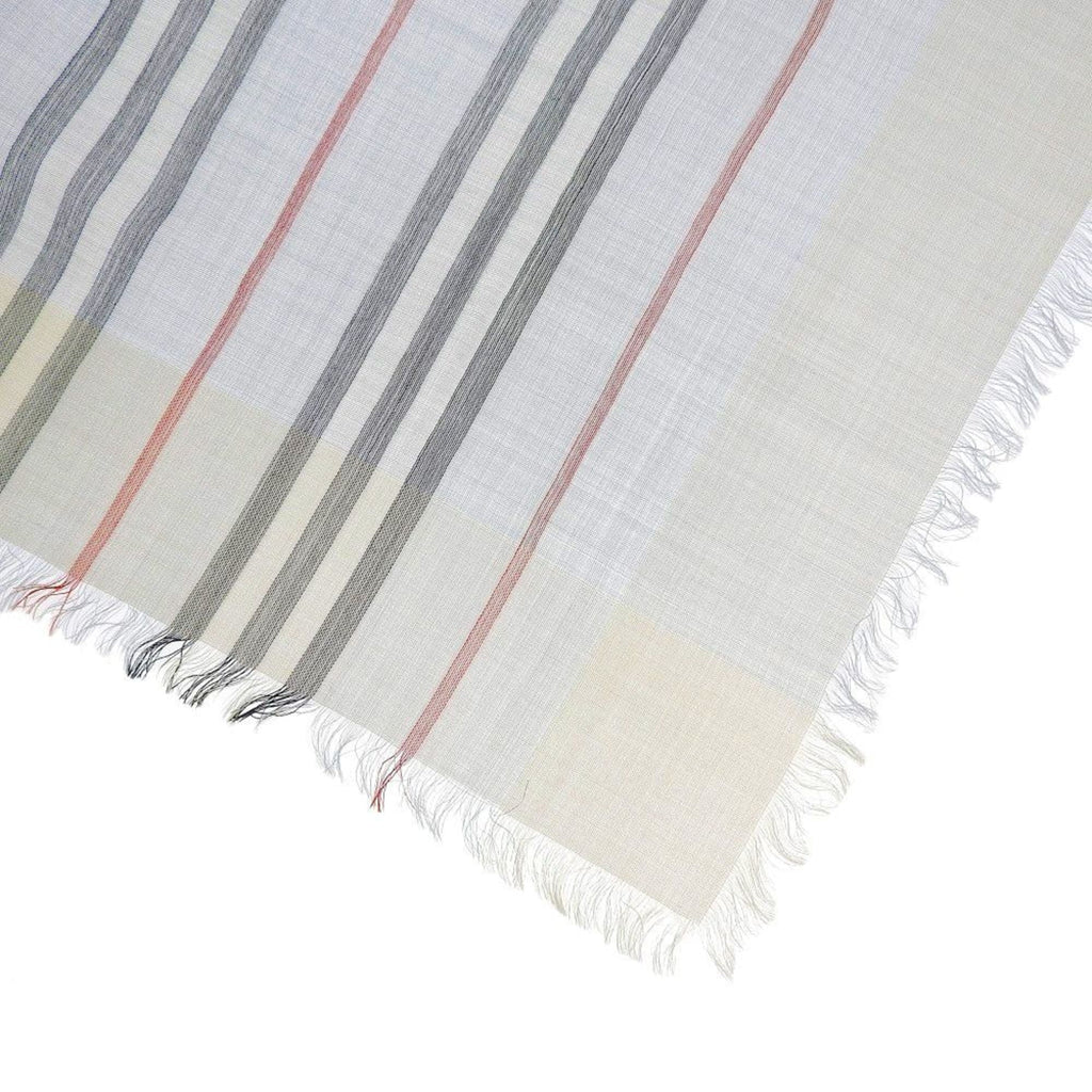 stripe New) silk Pre-Owned (Like blue Burberry 80173691 BURBERRY scarf light wool border